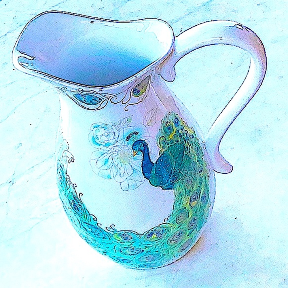 222 FIFTH LAKSHMI WATER PITCHER PORCELAIN NEW PORCELAIN